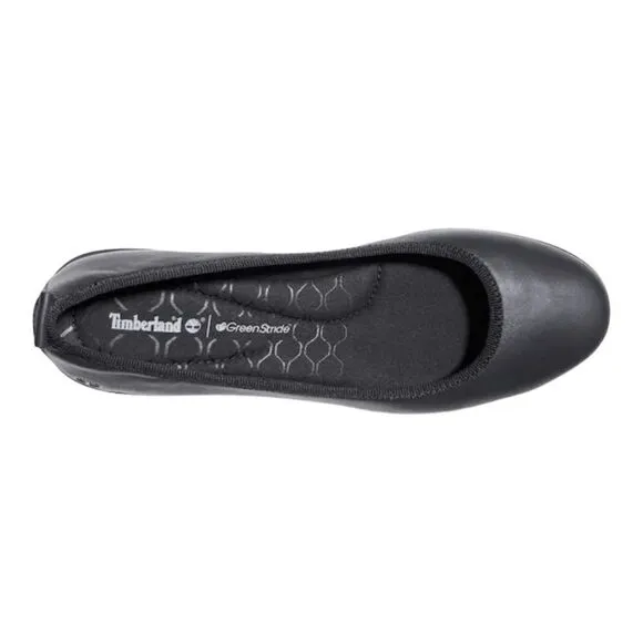 Timberland Women's Bradstreet Ultra Ballerina Flats Black Leather 9.5M New