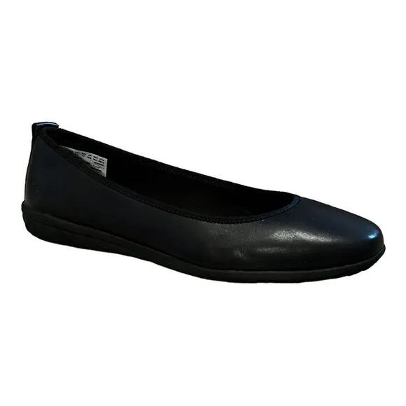 Timberland Women's Bradstreet Ultra Ballerina Flats Black Leather 9.5M New