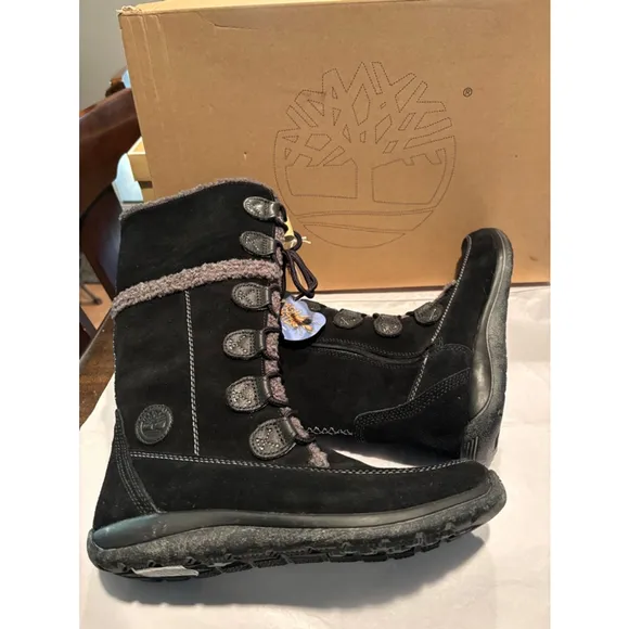 Timberland Zesta Suede Boots, Size 9, Black