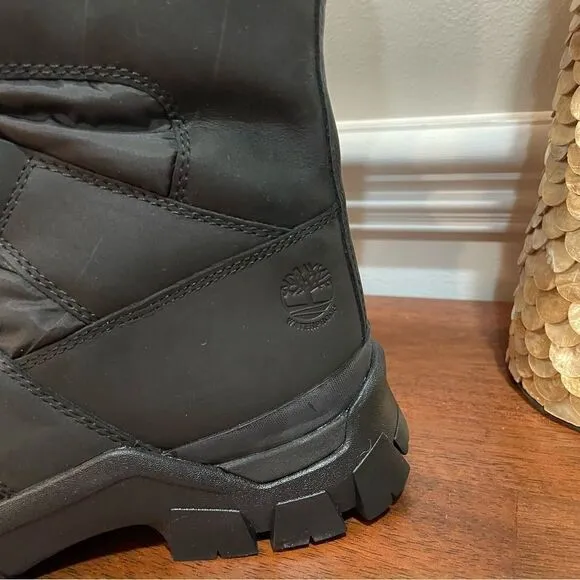 TIMBERLAND Jenness Pull-On Waterproof Boots, Faux Fur Lined Black size 6.5 NEW