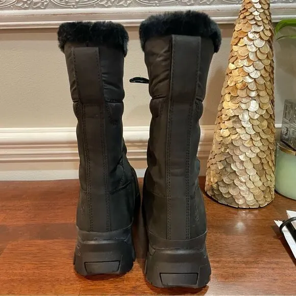 TIMBERLAND Jenness Pull-On Waterproof Boots, Faux Fur Lined Black size 6.5 NEW