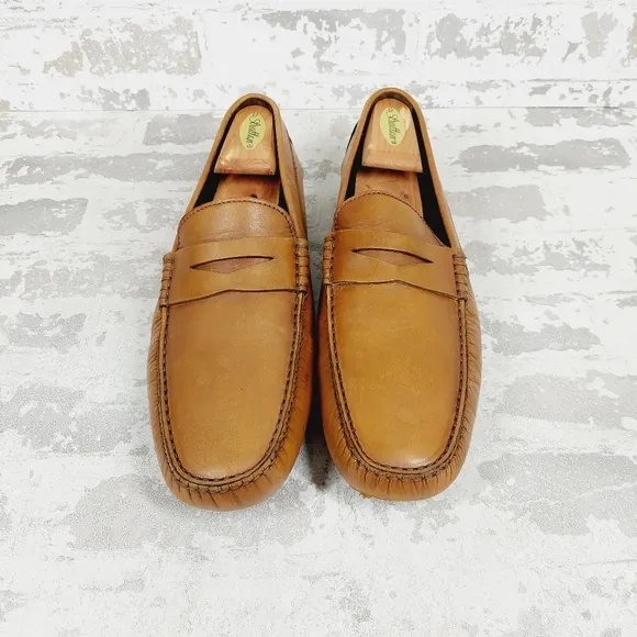 To Boot New York Adam Derrick Brown Leather Slip On Loafers V499