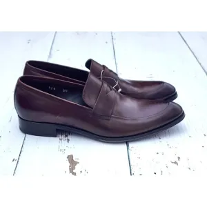 To Boot New York Burnished Brown Leather Penny Loafers Made Italy US 9.5 EU 43.5