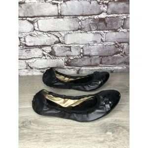 Tod's Black Leather Cap Toe Buckle Ballerina Ballet Flats Women's Sz 10M US/41EU