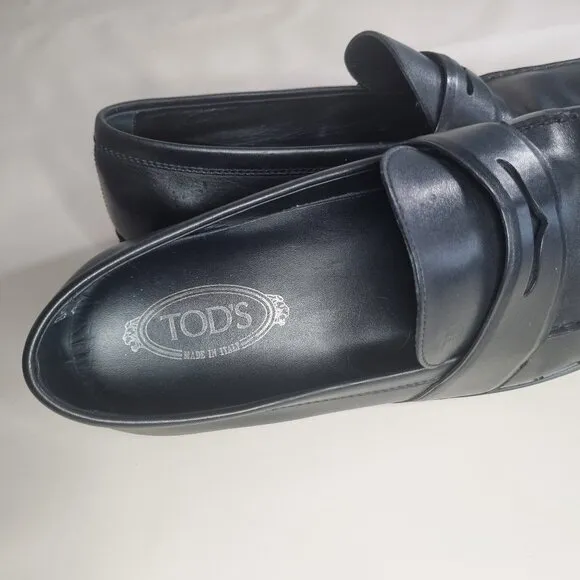 Tod's Black Leather Platform Loafers Made in Italy – Size 13 (EUR 47)