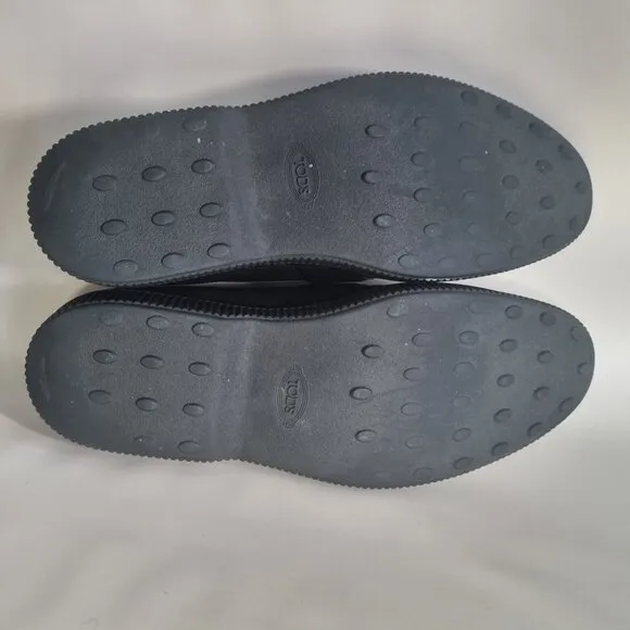 Tod's Black Leather Platform Loafers Made in Italy – Size 13 (EUR 47)