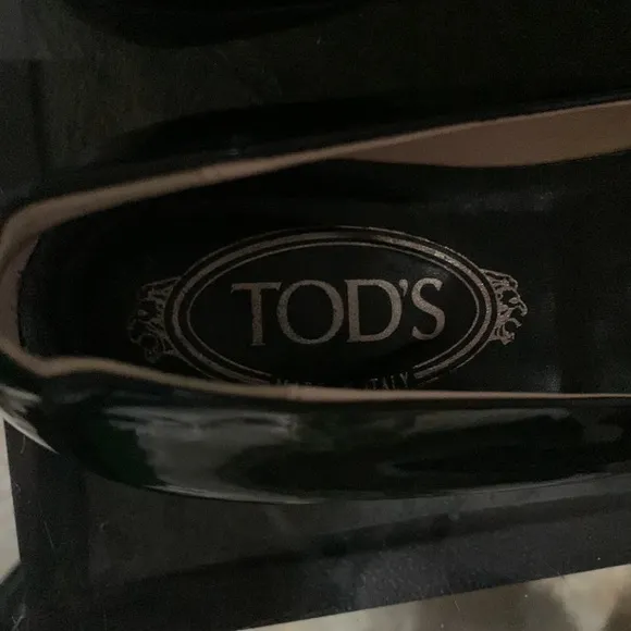 TODS Black Patent Leather Loafers