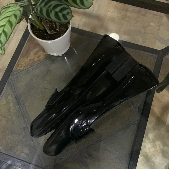 TODS Black Patent Leather Loafers