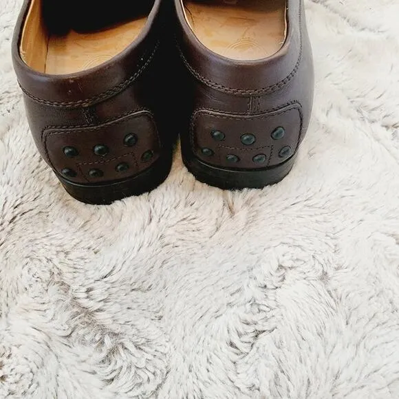 TODS BURGANDY/BROWN GOMMINO DRIVER LOAFERS SIZE 8.5