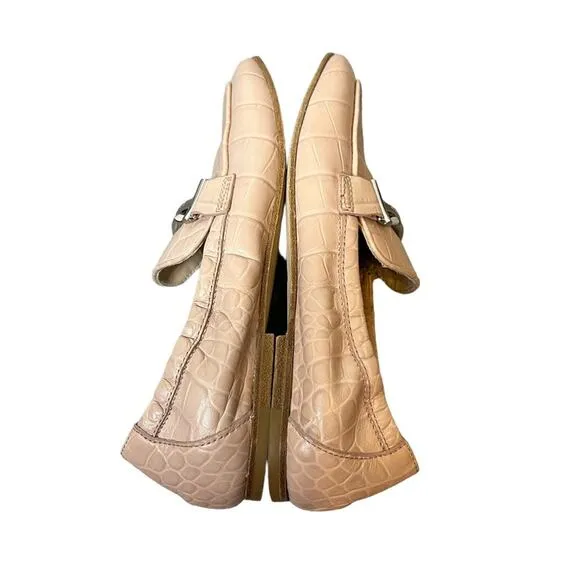 TOD'S Double T Croc-Embossed Leather Loafers