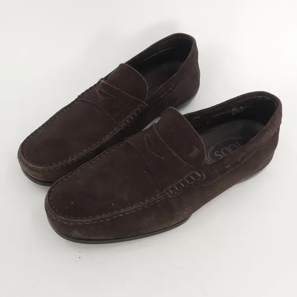 Tod's Gommino Suede Slip On Casual Driving Loafers Brown Men's 6