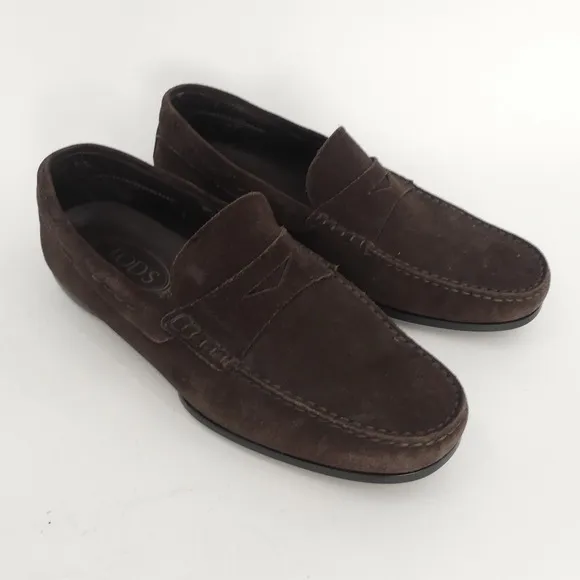 Tod's Gommino Suede Slip On Casual Driving Loafers Brown Men's 6