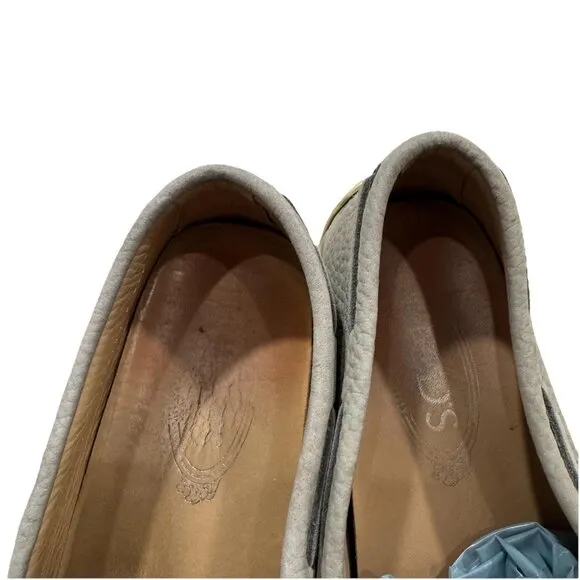 TOD'S Gray  Leather Current Mens Loafer Size 8