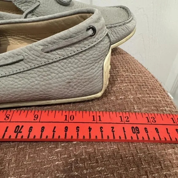 TOD'S Gray  Leather Current Mens Loafer Size 8