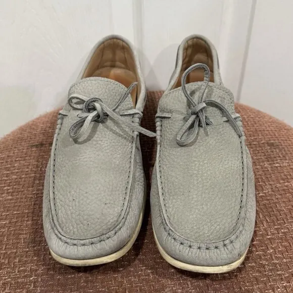 TOD'S Gray  Leather Current Mens Loafer Size 8