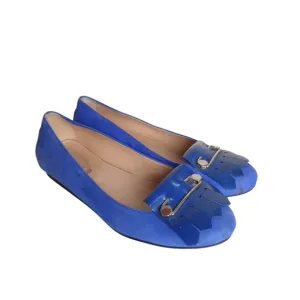 Tod’s / Leather Loafers Pin suede blue cobalt Application 39.5 9.5