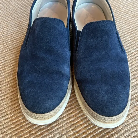 TOD’S Men’s Blue Suede Leather Slip-on Sneakers