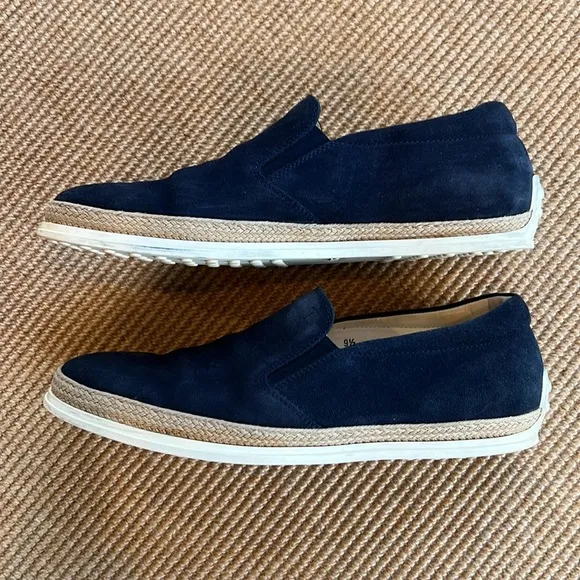 TOD’S Men’s Blue Suede Leather Slip-on Sneakers