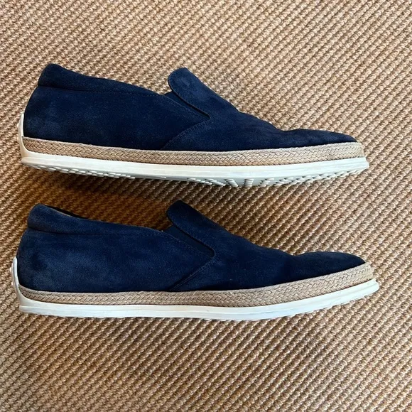 TOD’S Men’s Blue Suede Leather Slip-on Sneakers