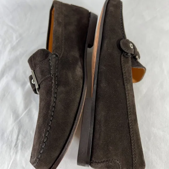 TOD'S Pellame Brown Suede Buckle Loafers Made in Italy Marked as 7-8.5US