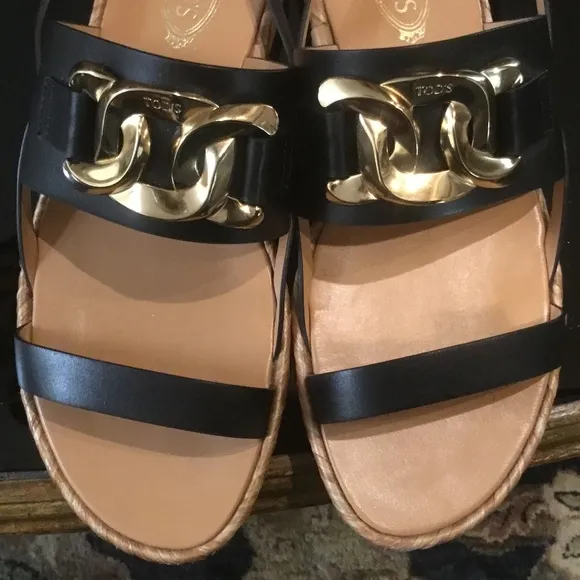 Tod’s Raffia Leather Espadrilles