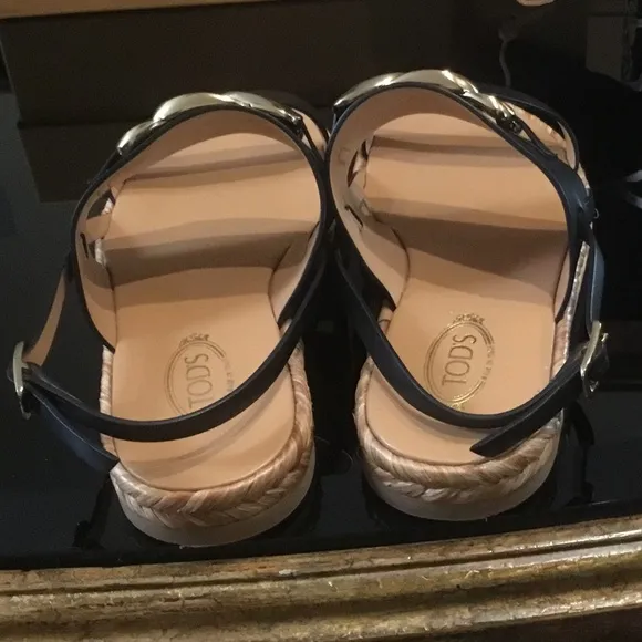 Tod’s Raffia Leather Espadrilles