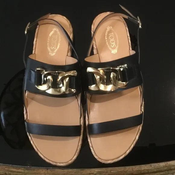 Tod’s Raffia Leather Espadrilles