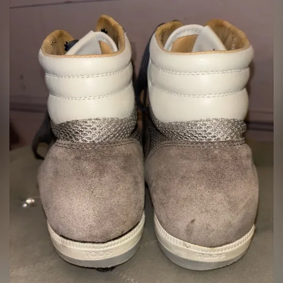 TODS Suede, Leather and Mesh High-Top Sneakers Men’s Size 11