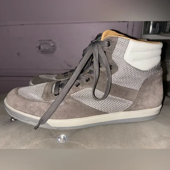TODS Suede, Leather and Mesh High-Top Sneakers Men’s Size 11
