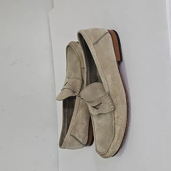Tod's Suede Penny Loafers - Ivory Size 8.5 Leather Suede