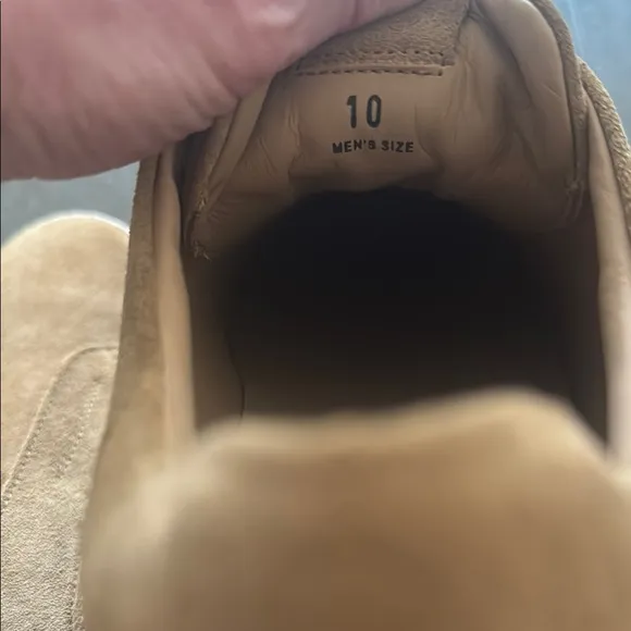 Tod's Tan and White Suede Loafers