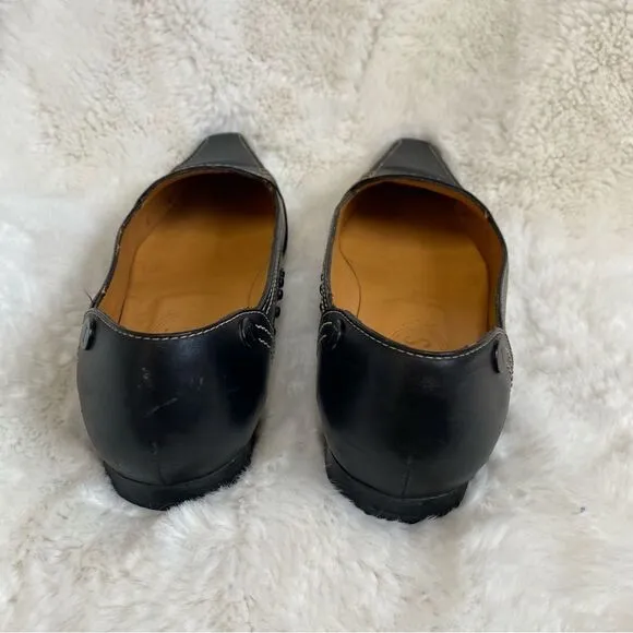 Tod’s chocolate brown leather pointed toe flats loafers shoes 6.5