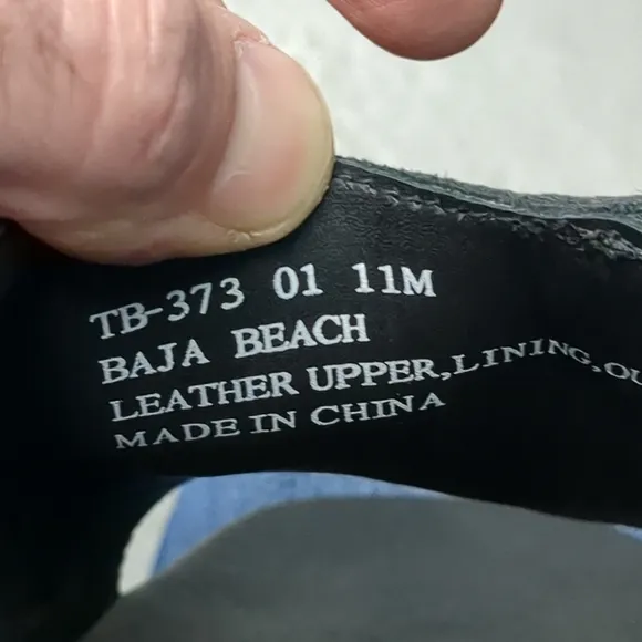 Tommy Bahama Baja Beach Slides Sandals Leather Black Size 11 M Resortwear