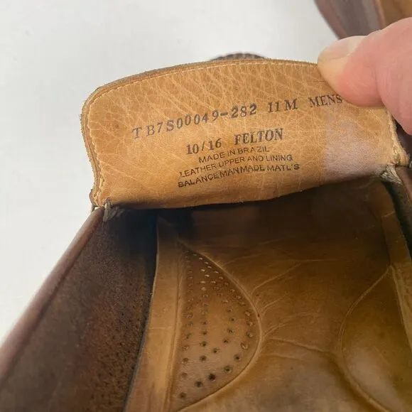 Tommy Bahama Felton Brown Leather Loafers Mens Size 11‎ M Slip On Perforated