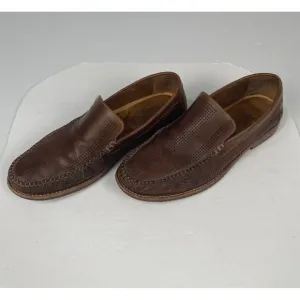 Tommy Bahama Felton Brown Leather Loafers Mens Size 11‎ M Slip On Perforated