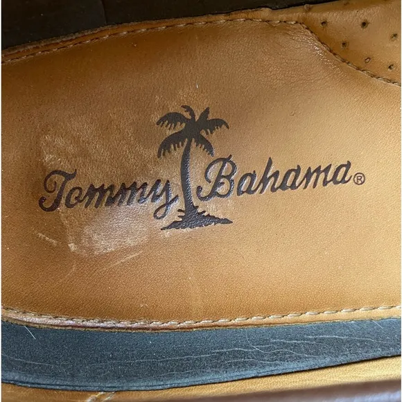 Tommy Bahama leather slip on loafers black espresso soft comfy work leisure 8.5
