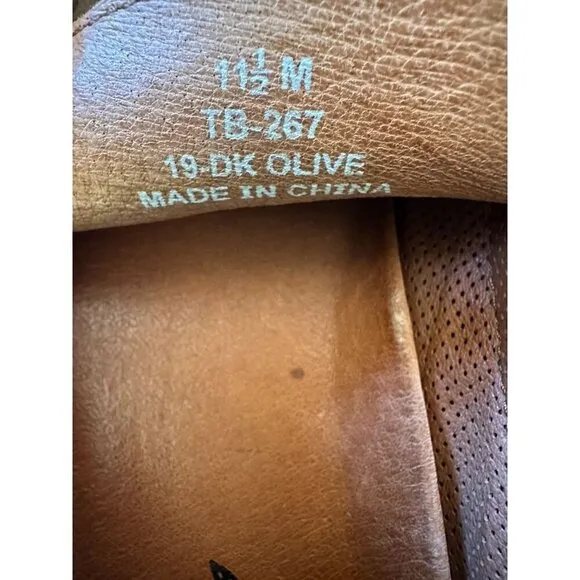 Tommy Bahama Men's Leather Slip-On Loafers Size 11.5M Brown Dark Olive