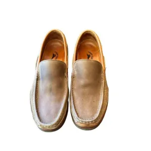 Tommy Bahama Men's Leather Slip-On Loafers Size 11.5M Brown Dark Olive