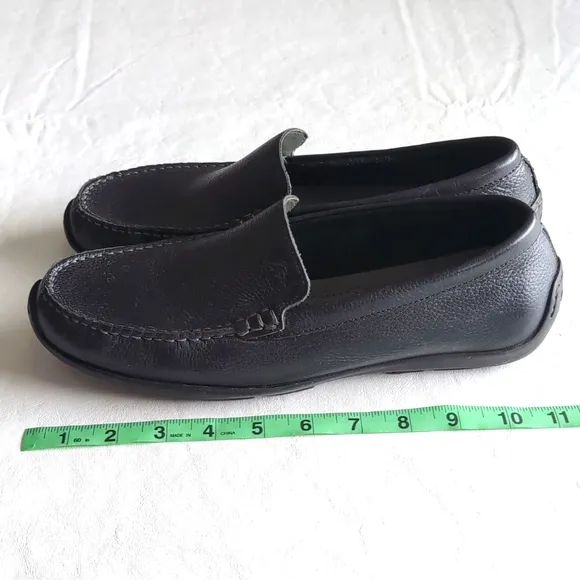 Tommy Bahama “Orion” Pebbled Black Leather Driving Loafers Men's Size 9