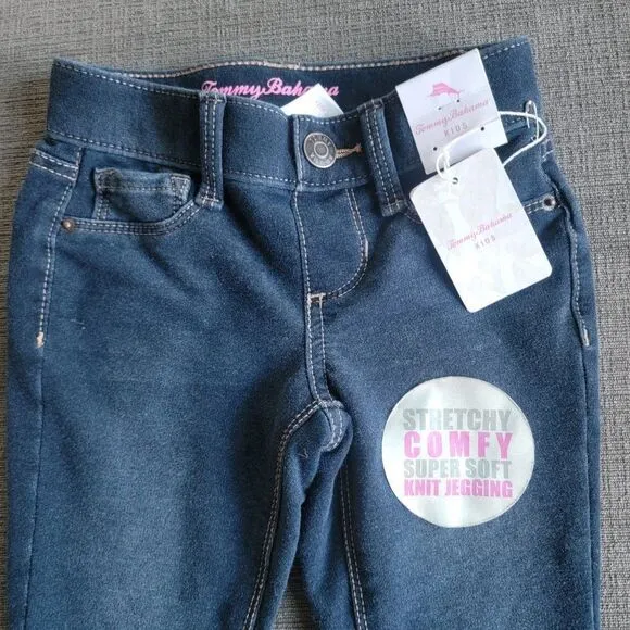 Tommy Bahama Kid's Girl Blue Stretchy Comfy Super Soft Knit Jegging Size 5