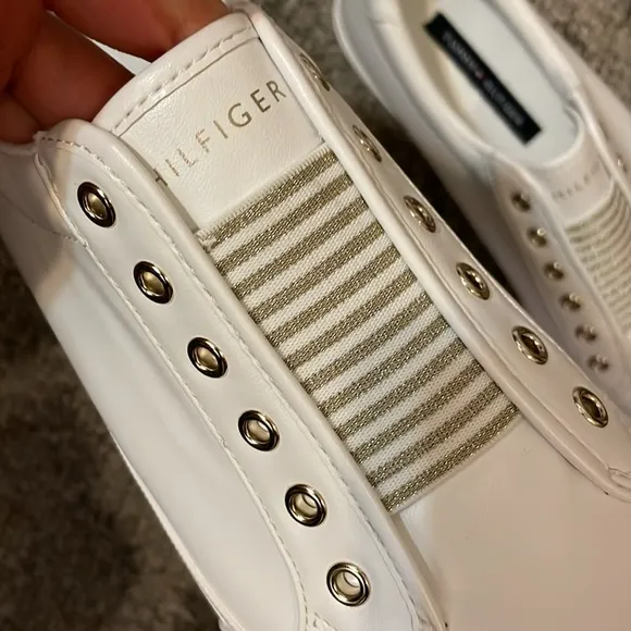 Tommy Hilfiger slip on white sneakers