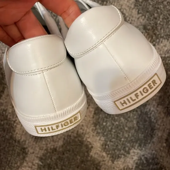 Tommy Hilfiger slip on white sneakers