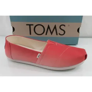 Toms Alpargata Slip On Espadrille Flat Shoes Comfort Canvas Pink multi Size 9