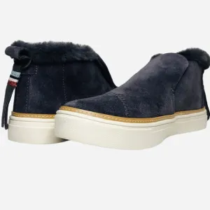Toms Paxton Faux Fur Lined Gray Suede Slip on Ankle Boots Shoes Women’s Size 6.5