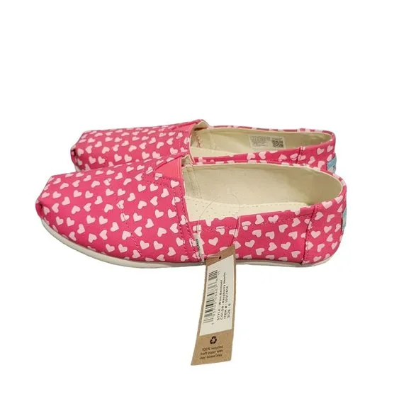 TOMS  Wmm belmont raspberry hearts Women's Casual Flat Slip On Size 6