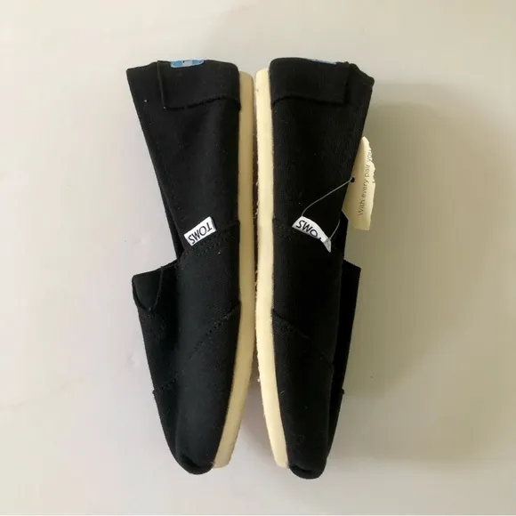 Toms Women's Classic Black Canvas Slip-On Espadrilles Alpargatas NWT