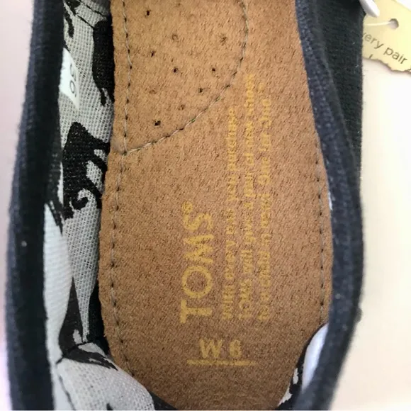 Toms Women's Classic Black Canvas Slip-On Espadrilles Alpargatas NWT