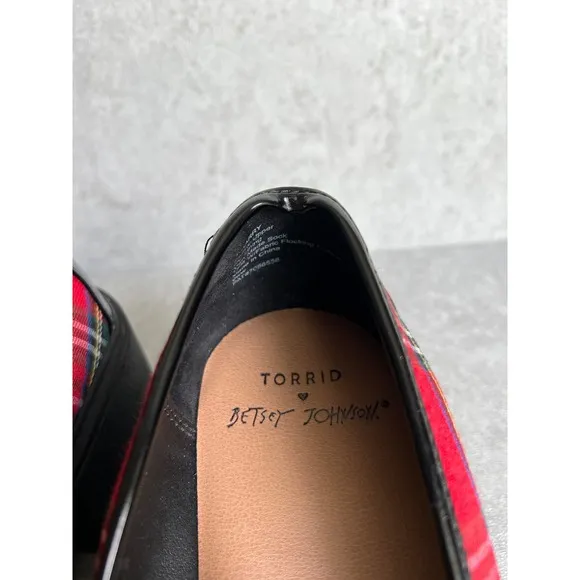Torrid Betsey Johnson Creeper Loafers Size 9 Plaid Lug Sole Academia Rockability