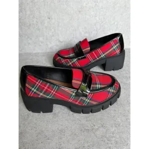 Torrid Betsey Johnson Creeper Loafers Size 9 Plaid Lug Sole Academia Rockability