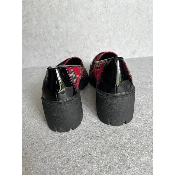 Torrid Betsey Johnson Creeper Loafers Size 9 Plaid Lug Sole Academia Rockability